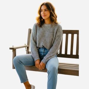 H&M Cozy Black and White Knit Sweater size small